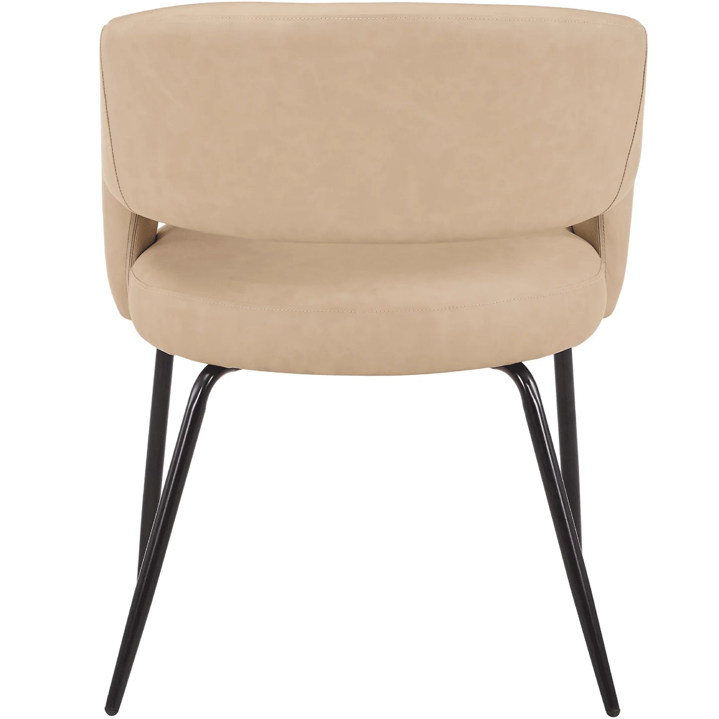 Gavin Dining Chair Upholstered in Leather/Velvet with Open Curved Backrest in Black Iron - Elax Furniture