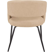 Gavin Dining Chair Upholstered in Leather/Velvet with Open Curved Backrest in Black Iron - Elax Furniture