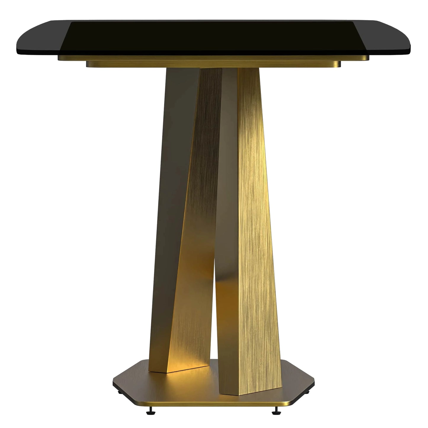 Voren 7-Piece Dining Set with Rectangular Glass Dining Table Gold Base and 6 Velvet/Leather Dining Chairs with Iron Base - Elax Furniture