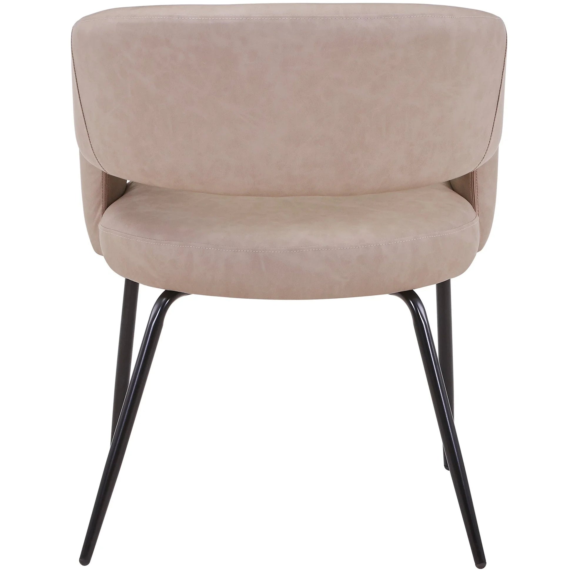 Gavin Dining Chair Upholstered in Leather/Velvet with Open Curved Backrest in Black Iron Set of 2 - Elax Furniture