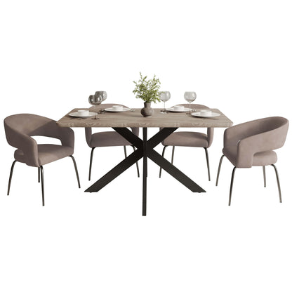 Ravenna 5-Piece Dining Set with Rectangular Dining Table in Maple and 6 Dining Chairs - Elax Furniture