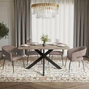 Ravenna 5-Piece Dining Set with Rectangular Dining Table in Maple and 6 Dining Chairs - Elax Furniture