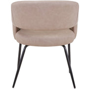 Gavin Dining Chair Upholstered in Leather/Velvet with Open Curved Backrest in Black Iron - Elax Furniture