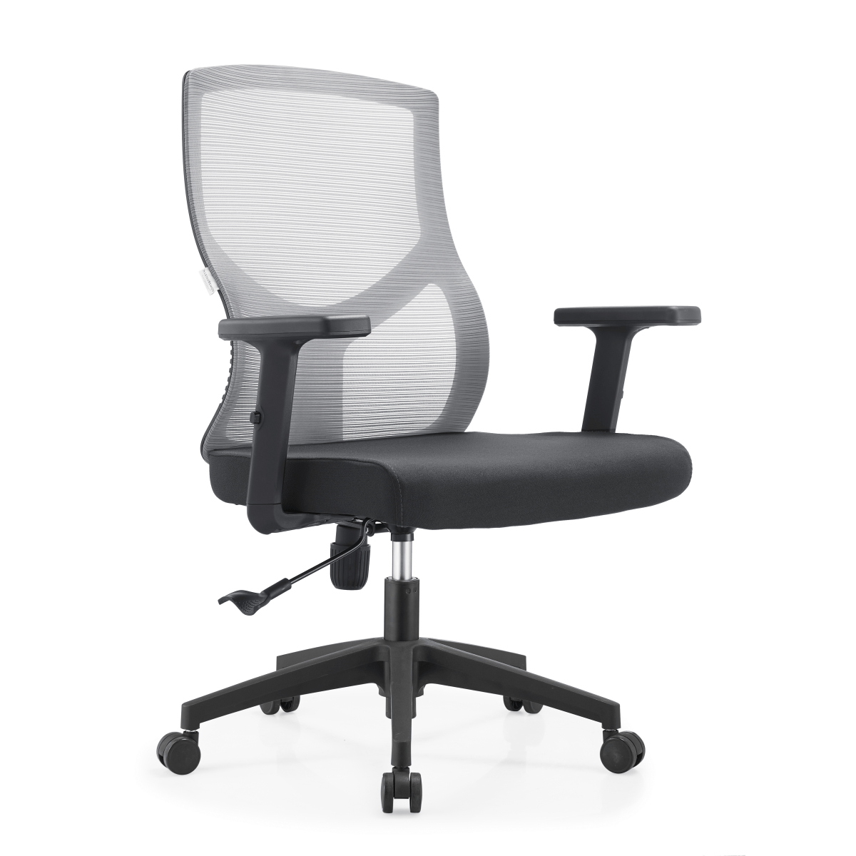 Glen Cotton Mid-Back Adjustable Office Conference Chair Light Grey Office Chair Leisuremod