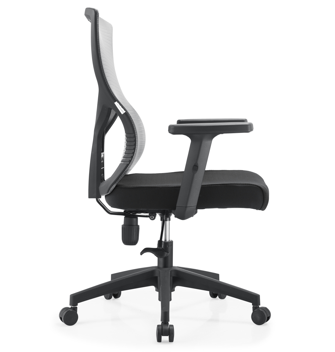 Glen Cotton Mid-Back Adjustable Office Conference Chair Light Grey Office Chair Leisuremod