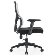 Glen Cotton Mid-Back Adjustable Office Conference Chair Light Grey Office Chair Leisuremod