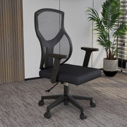 Glen Cotton Mid-Back Adjustable Office Conference Chair Grey Office Chair Leisuremod