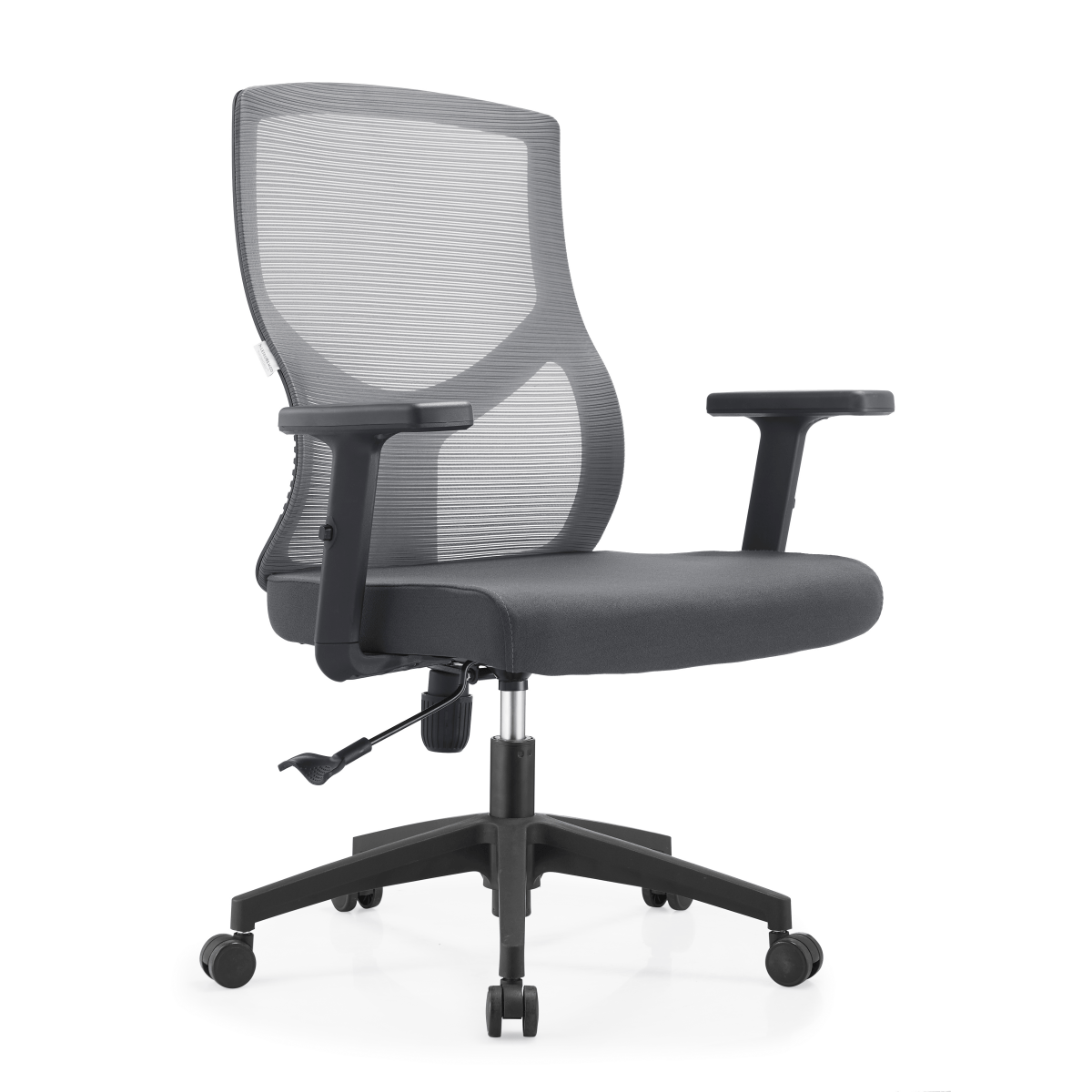 Glen Cotton Mid-Back Adjustable Office Conference Chair Grey Office Chair Leisuremod