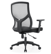 Glen Cotton Mid-Back Adjustable Office Conference Chair Light Grey Office Chair Leisuremod
