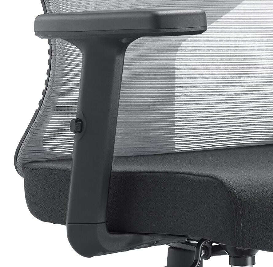 Glen Cotton Mid-Back Adjustable Office Conference Chair Light Grey Office Chair Leisuremod