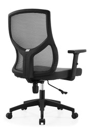 Glen Cotton Mid-Back Adjustable Office Conference Chair Black Office Chair Leisuremod