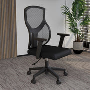 Glen Cotton Mid-Back Adjustable Office Conference Chair Black Office Chair Leisuremod