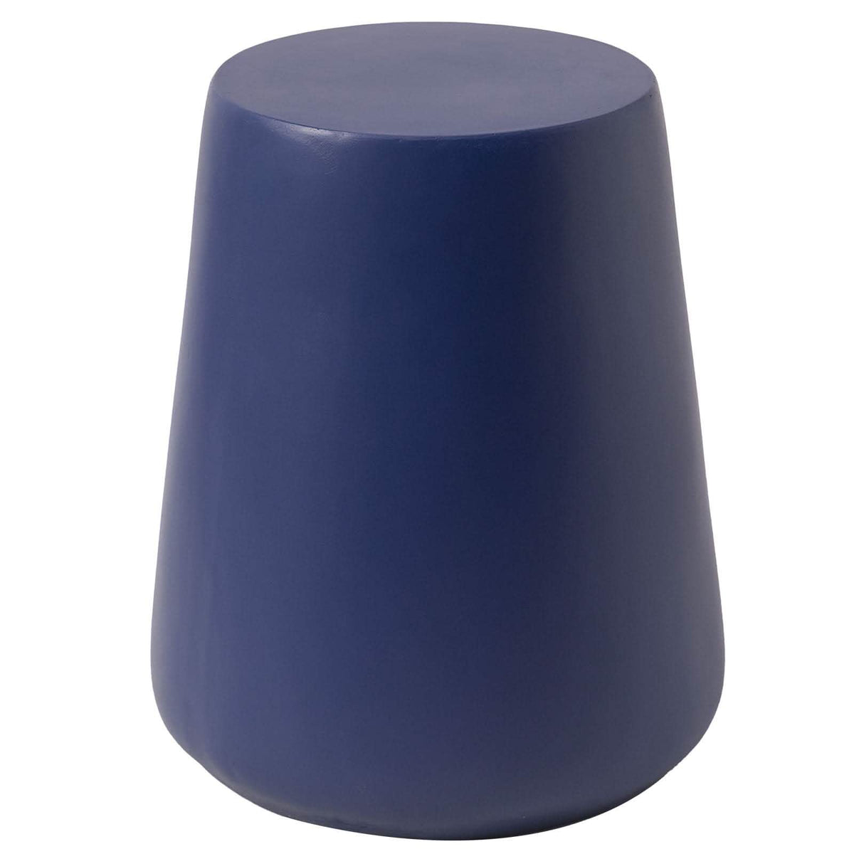 Glint 14" Wide Fiberstone Side Table in Tapered Base Design Saphire Blue Side Table Leisuremod