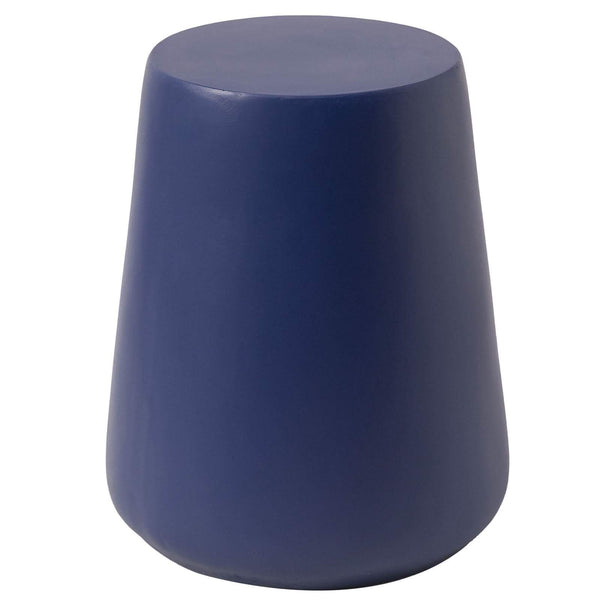Glint 14" Wide Fiberstone Side Table in Tapered Base Design Saphire Blue Side Table Leisuremod