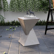 Glint Side Table in Fiberstone Square Accent Table Marble White Side Table LeisureMod