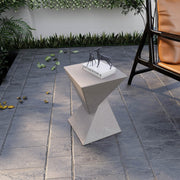 Glint Side Table in Fiberstone Square Accent Table Marble White Side Table LeisureMod