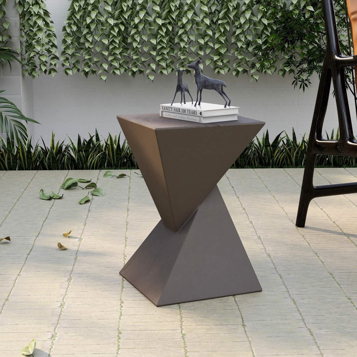 Glint Side Table in Fiberstone Square Accent Table Side Table LeisureMod