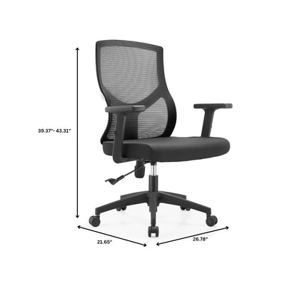 Glen Cotton Mid-Back Adjustable Office Conference Chair - Elax Furniture