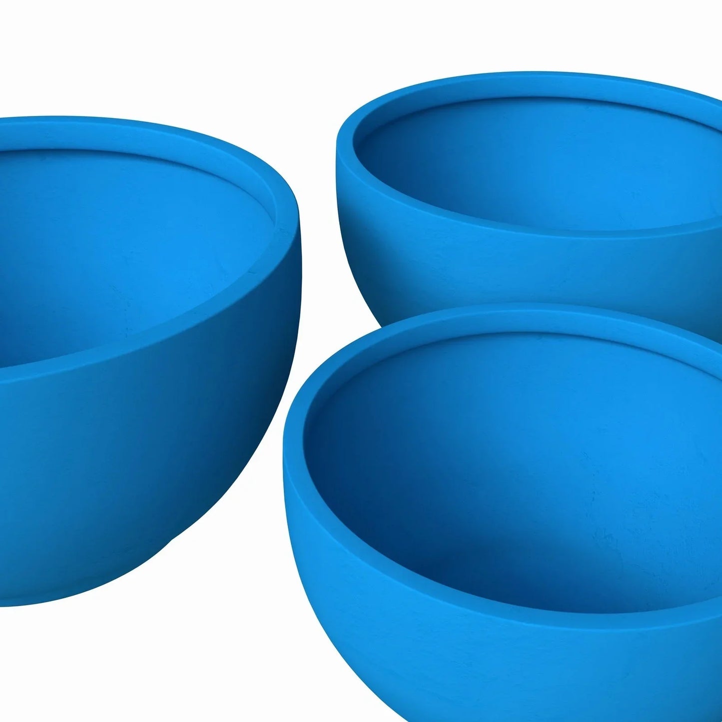 Grove Modern 3-Piece Round Planter Set in Fiberstone Weather Resistant Design - Elax Furniture