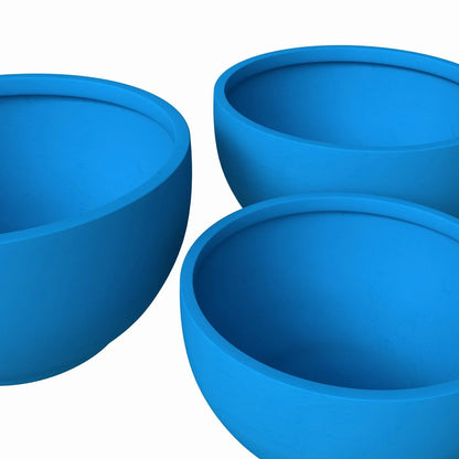 Grove Modern 3-Piece Round Planter Set in Fiberstone Weather Resistant Design - Elax Furniture