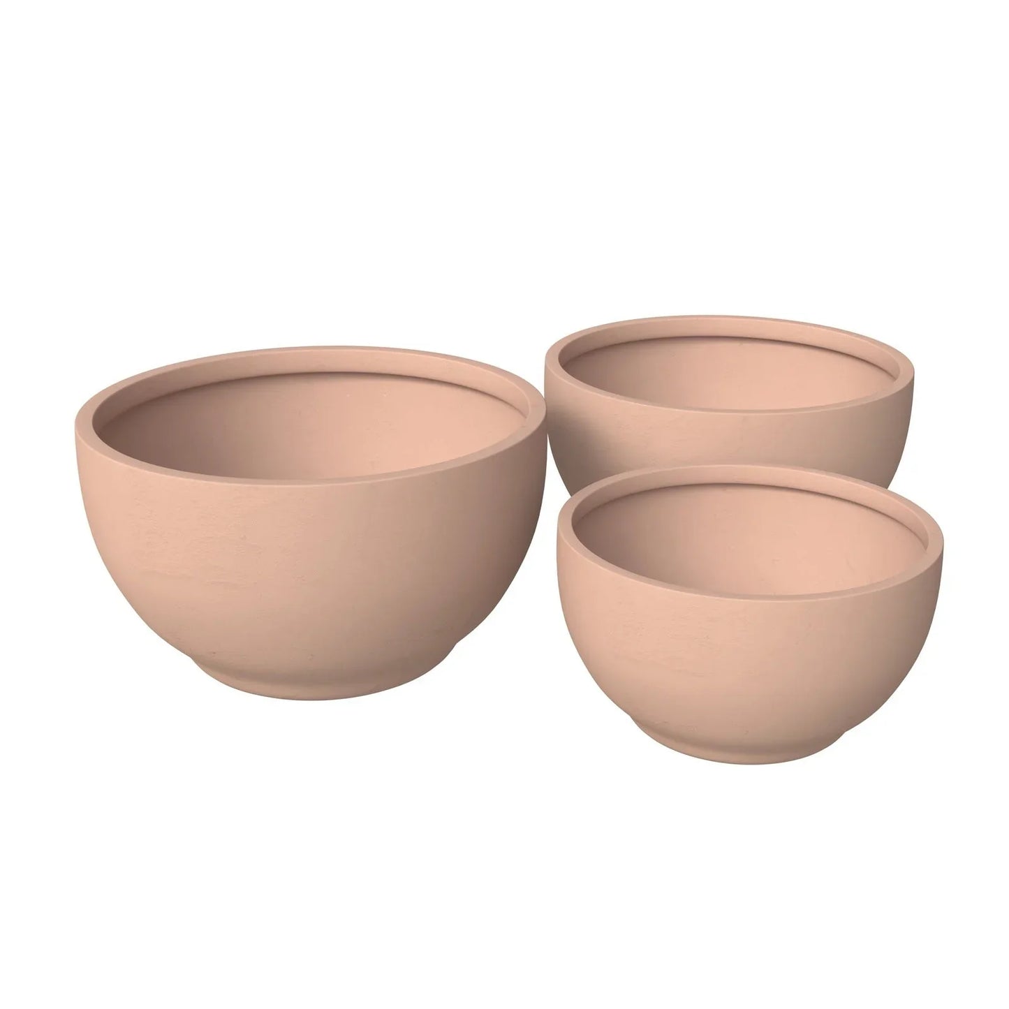 Grove Modern 3-Piece Round Planter Set in Fiberstone Weather Resistant Design - Elax Furniture