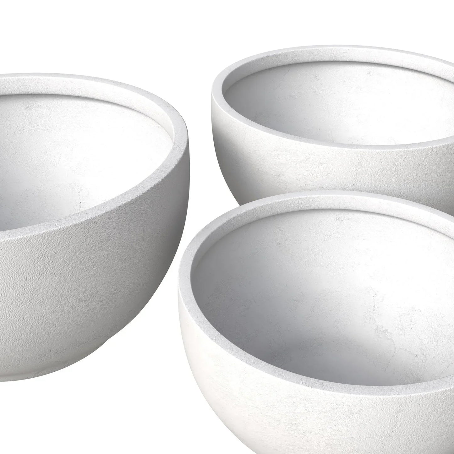Grove Modern 3-Piece Round Planter Set in Fiberstone Weather Resistant Design - Elax Furniture
