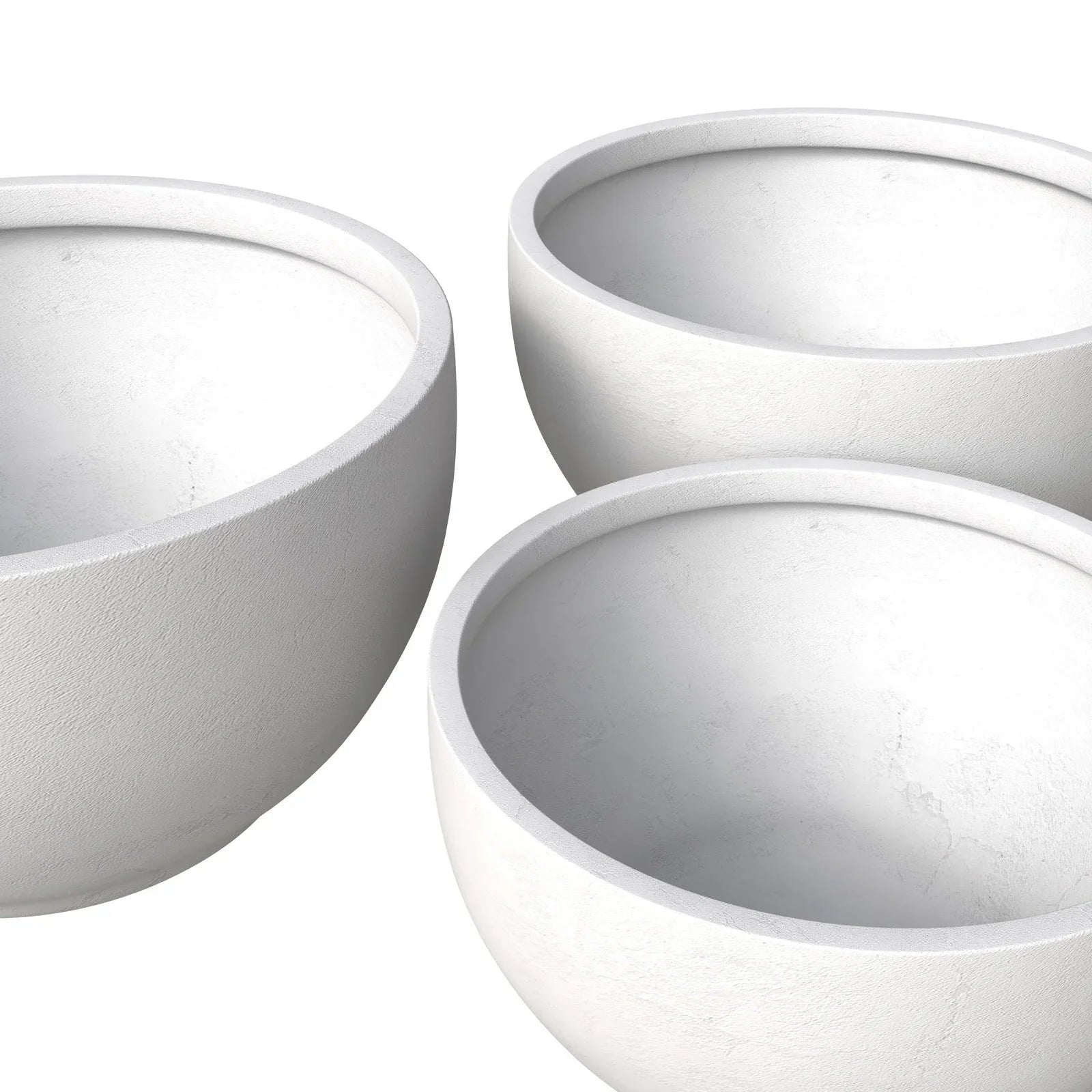 Grove Modern 3-Piece Round Planter Set in Fiberstone Weather Resistant Design - Elax Furniture