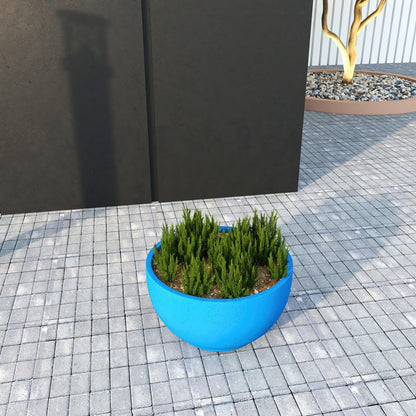 Grove Modern Fiberstone Round Planter Weather Resistant Design Plant Pot - Elax Furniture