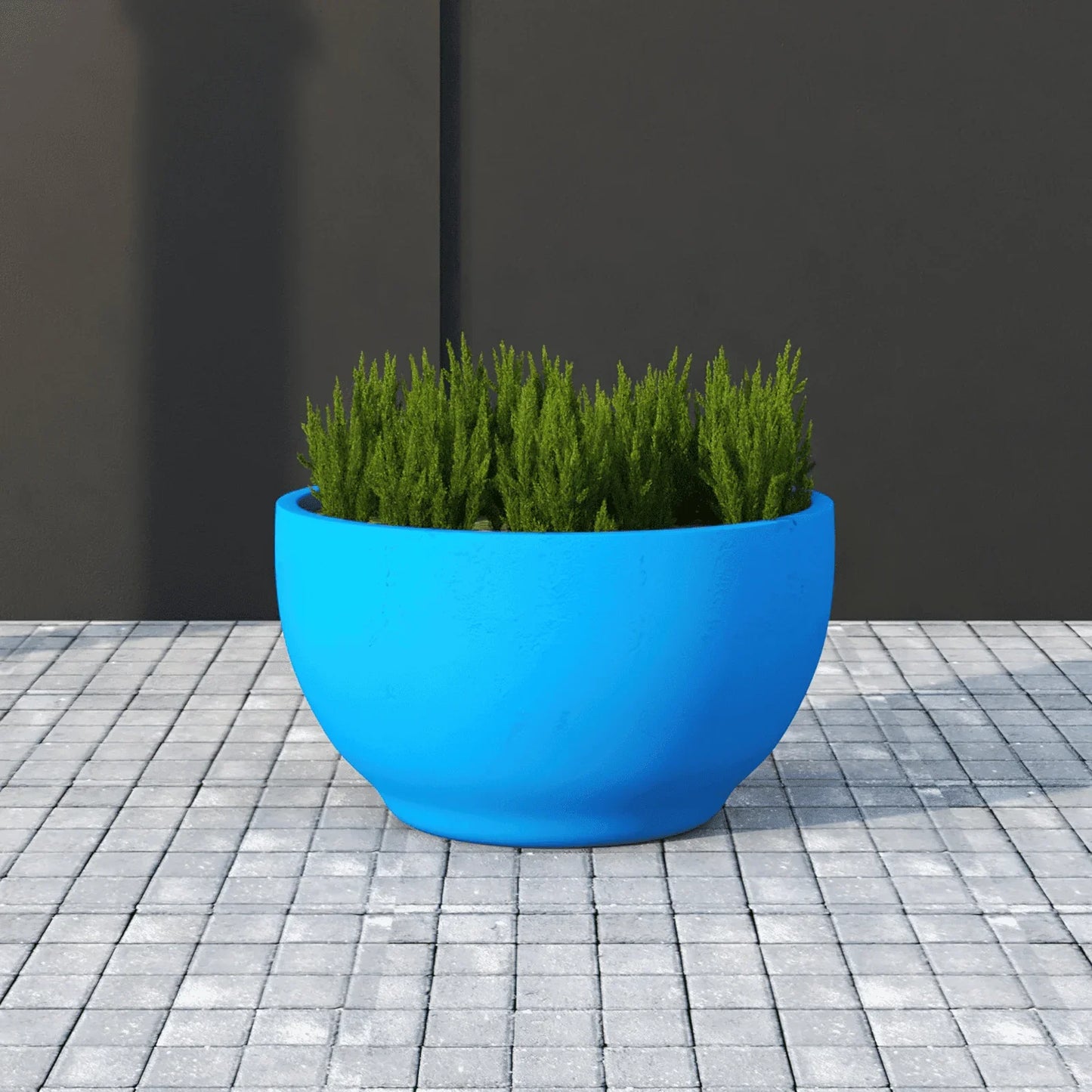 Grove Modern Fiberstone Round Planter Weather Resistant Design Plant Pot - Elax Furniture