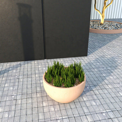 Grove Modern Fiberstone Round Planter Weather Resistant Design Plant Pot - Elax Furniture