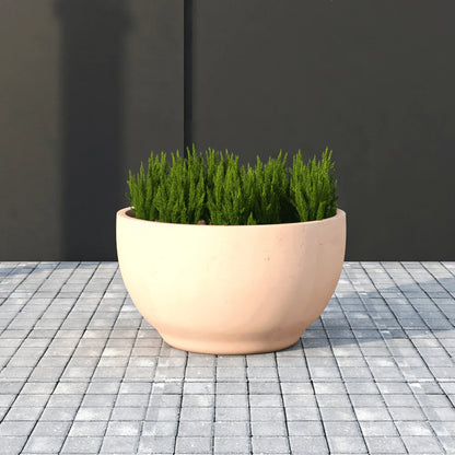 Grove Modern Fiberstone Round Planter Weather Resistant Design Plant Pot - Elax Furniture