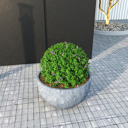 Grove Modern Fiberstone Round Planter Weather Resistant Design Plant Pot - Elax Furniture