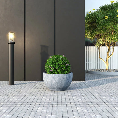 Grove Modern Fiberstone Round Planter Weather Resistant Design Plant Pot - Elax Furniture
