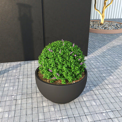 Grove Modern Fiberstone Round Planter Weather Resistant Design Plant Pot - Elax Furniture