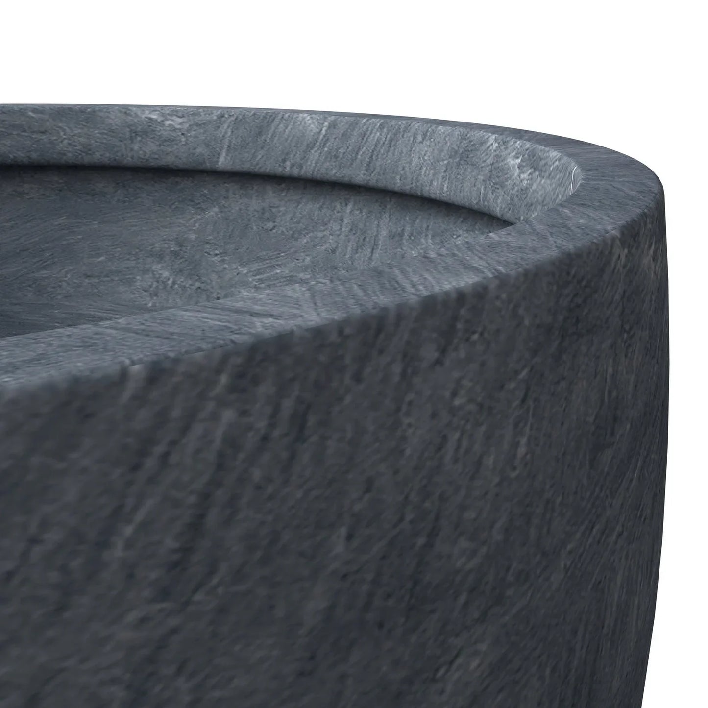 Grove Modern Fiberstone Round Planter Weather Resistant Design Plant Pot - Elax Furniture