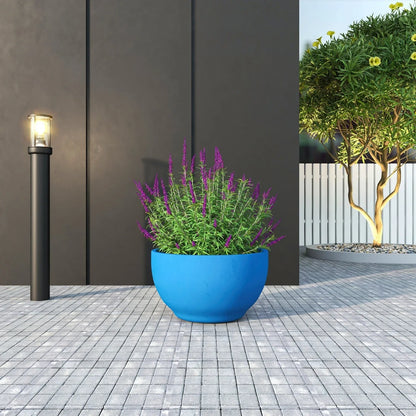 Grove Modern Fiberstone Round Planter Weather Resistant Design Plant Pot - Elax Furniture
