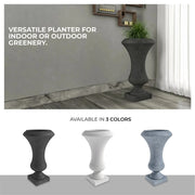 Daisy Fiberstone and Clay Urn Planter with Drainage Holes for Indoor and Outdoor - Elax Furniture
