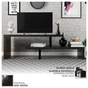 Orford Mid-Century Modern TV Stand with MDF Shelves and Powder Coated Iron Legs for Living Room - Elax Furniture