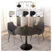 Bristol 32" Round Dining Table with Wood Top and Iron Pedestal Base - Elax Furniture