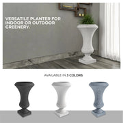Daisy Fiberstone and Clay Urn Planter with Drainage Holes for Indoor and Outdoor - Elax Furniture