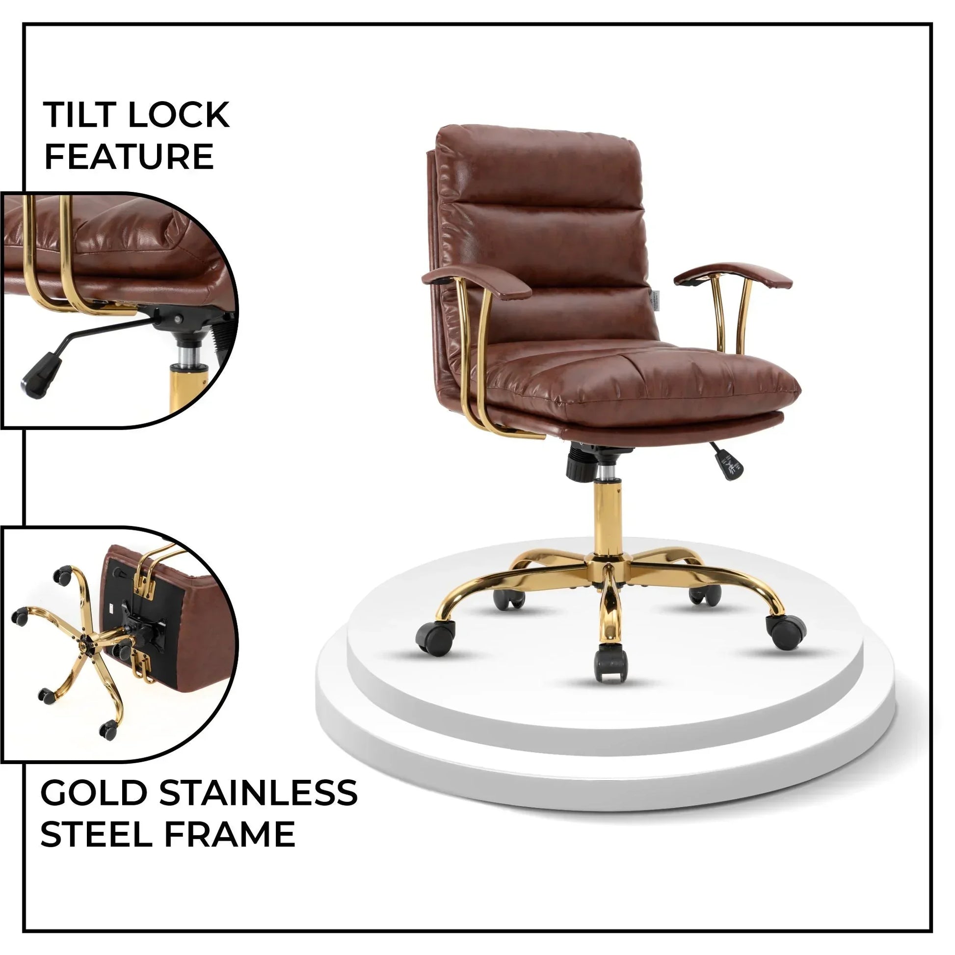 Regina Modern Leather Adjustable Conference Office Chair - Elax Furniture