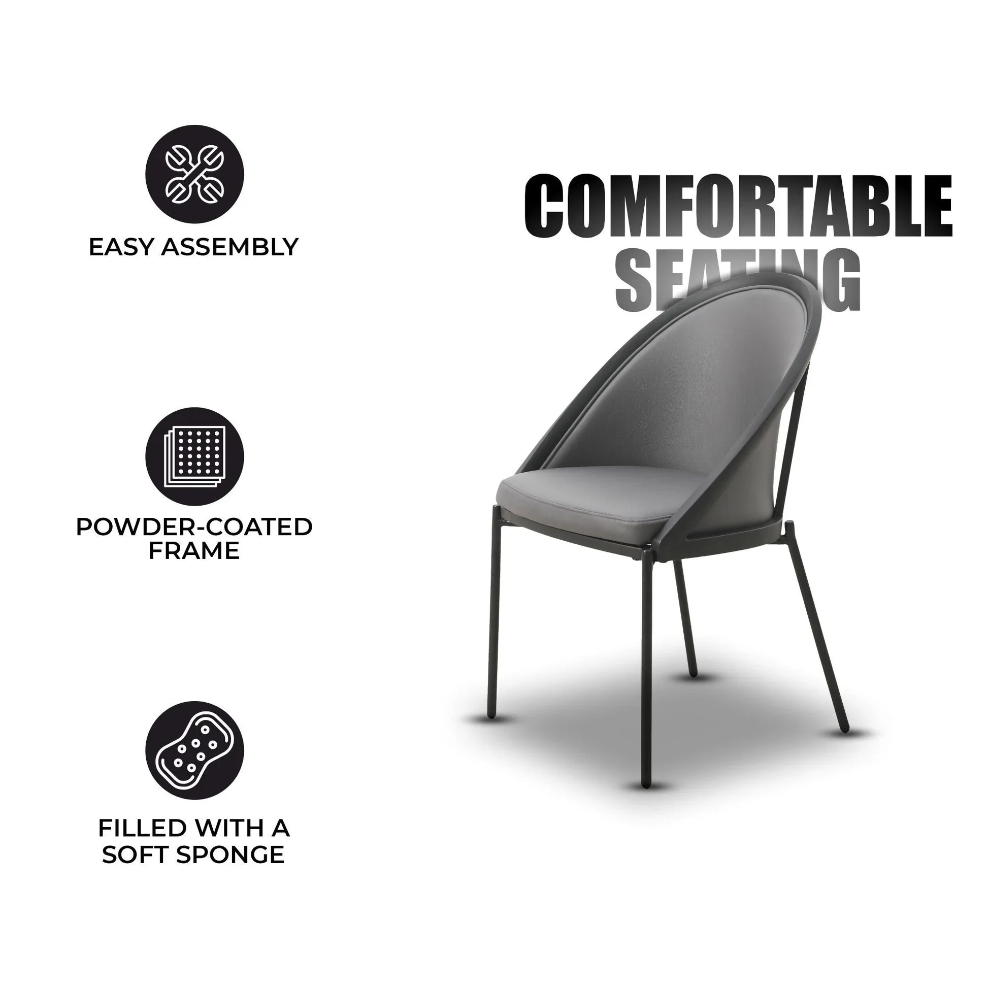 Urbane Dining Chair with Vinyl Fabric Seat and Wicker/Vinyl Backrest in Black Stainless Steel - Elax Furniture