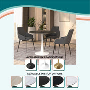 Bristol 32" Round Dining Table with Wood Top and Iron Pedestal Base - Elax Furniture