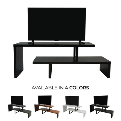 Orford Mid-Century Modern TV Stand with MDF Shelves and Powder Coated Iron Legs for Living Room - Elax Furniture