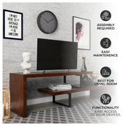 Orford Mid-Century Modern TV Stand with MDF Shelves and Powder Coated Iron Legs for Living Room - Elax Furniture