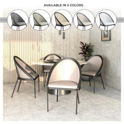 Urbane Dining Chair with Vinyl Fabric Seat and Wicker/Vinyl Backrest in Black Stainless Steel - Elax Furniture
