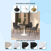 Bristol Modern Round Dining Table with Wood Top and Iron Pedestal Base - Elax Furniture
