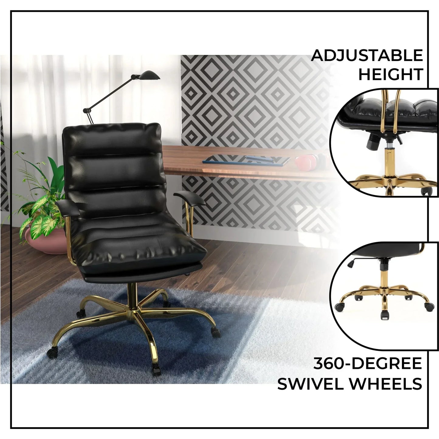 Regina Modern Leather Adjustable Conference Office Chair - Elax Furniture