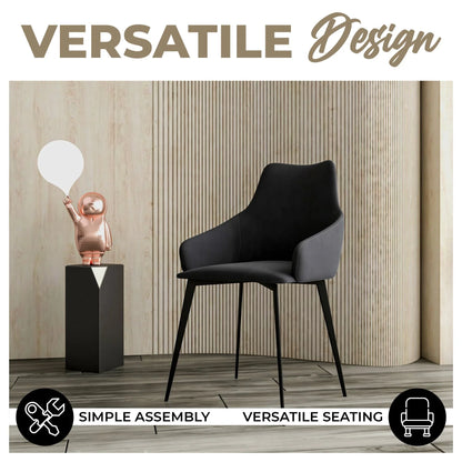 Sonnet Dining Chair Ergonomic Design with Upholstered Seating and Sturdy Iron Legs - Elax Furniture