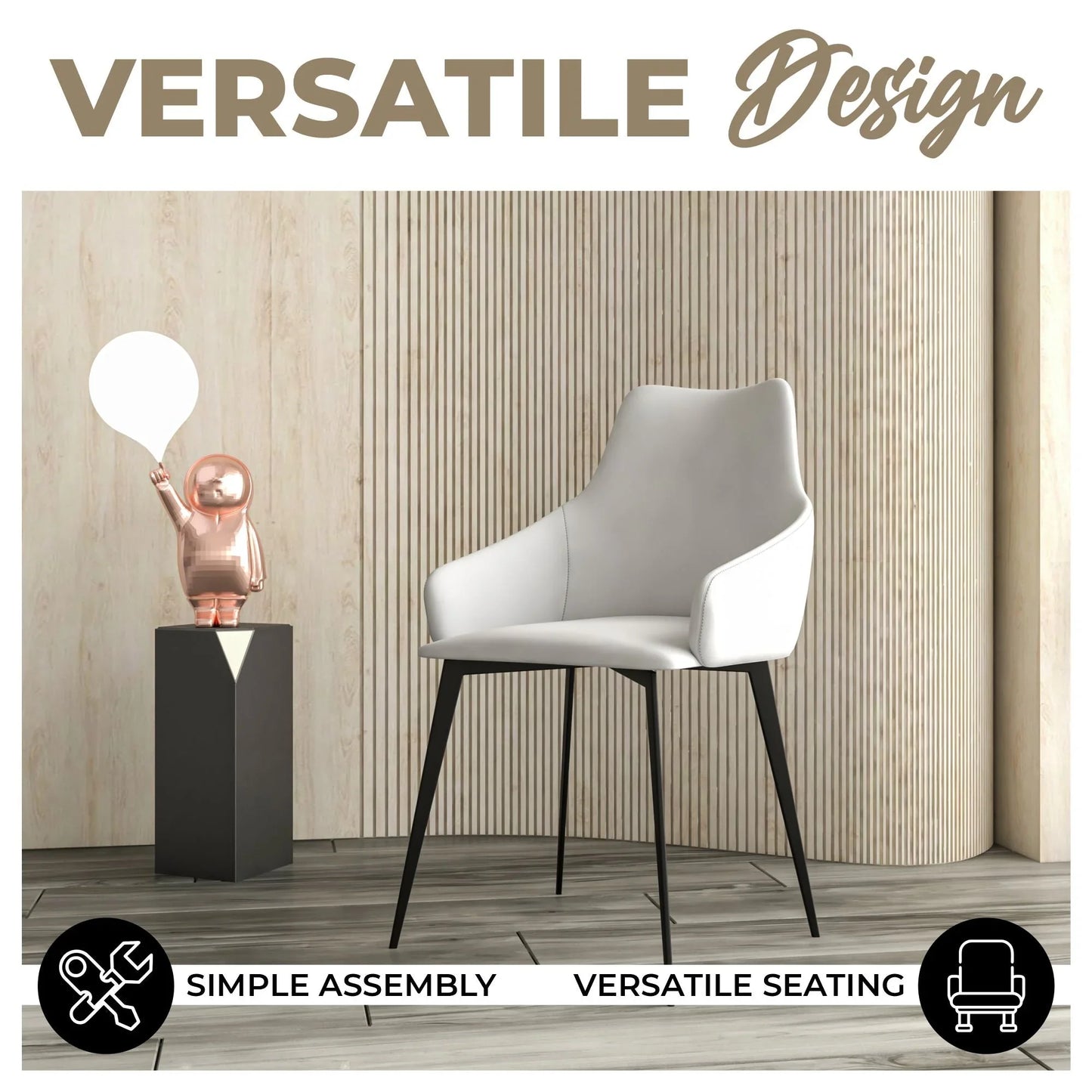 Sonnet Dining Chair Ergonomic Design with Upholstered Seating and Sturdy Iron Legs - Elax Furniture